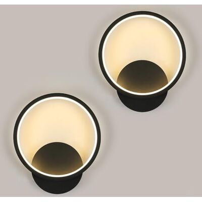 Osairous Wandleuchten LED Innen, 2 Stück 12W 1350LM LED Wandlampe Rund Moderne, Wandbeleuchtung Aluminium für Schlafzimmer, Wohnzimmer, Flur, Treppenhaus, Schwarz, 3000K Warmweiß Osairous Wandleuchten LED Innen, 2 Stück 12W 1350LM LED Wandlampe Rund Moderne, Wandbeleuchtung Aluminium für Schlafzimmer, Wohnzimmer, Flur, Treppenhaus, Schwarz, 3000K Warmweiß