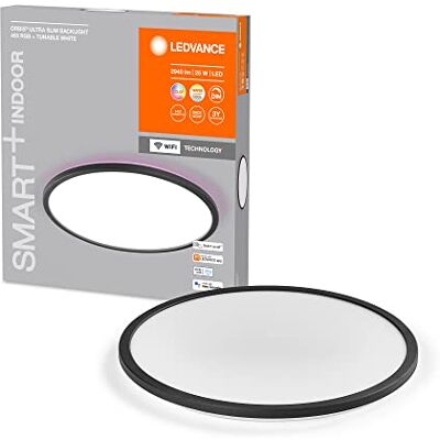 LEDVANCE SMART+ ORBIS WiFi-Panelleuchte, schwarz, 25W, 2940lm, 400mm, regulierbares Weißlicht (2700K-6500K), Rahmen mit RGB-Farblicht, dimmbar, steuerbar per App, kompatibel mit Amazon, Google und Co. LEDVANCE SMART+ ORBIS WiFi-Panelleuchte, schwarz, 25W, 2940lm, 400mm, regulierbares Weißlicht (2700K-6500K), Rahmen mit RGB-Farblicht, dimmbar, steuerbar per App, kompatibel mit Amazon, Google und Co.