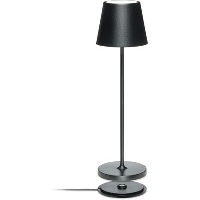 LA VILLE LUMIÈRE SuzieV Wiederaufladbare dimmbare LED-Tischlampe Kabellose Nachttischlampe für Schlafzimmer, Nachttische, Wohnzimmer Aluminium, Innen/Außenbereich, 48h, 3 Lichttemperaturen LVL Metal Black LA VILLE LUMIÈRE SuzieV Wiederaufladbare dimmbare LED-Tischlampe Kabellose Nachttischlampe für Schlafzimmer, Nachttische, Wohnzimmer Aluminium, Innen/Außenbereich, 48h, 3 Lichttemperaturen LVL Metal Black