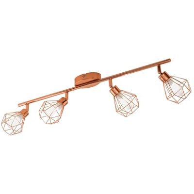 EGLO LED Deckenlampe Zapata, 4 flammige Deckenleuchte, Deckenstrahler aus Metall und satiniertem Glas, Wohnzimmerlampe in Kupfer, Weiß, Flurlampe inkl. G9 Leuchtmittel, warmweiß EGLO LED Deckenlampe Zapata, 4 flammige Deckenleuchte, Deckenstrahler aus Metall und satiniertem Glas, Wohnzimmerlampe in Kupfer, Weiß, Flurlampe inkl. G9 Leuchtmittel, warmweiß