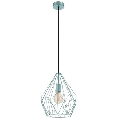 EGLO Pendelleuchte Carlton, 1 flammige Vintage Hängelampe, Retro Esszimmerlampe aus Metall in Mintgrün, E27 Fassung EGLO Pendelleuchte Carlton, 1 flammige Vintage Hängelampe, Retro Esszimmerlampe aus Metall in Mintgrün, E27 Fassung