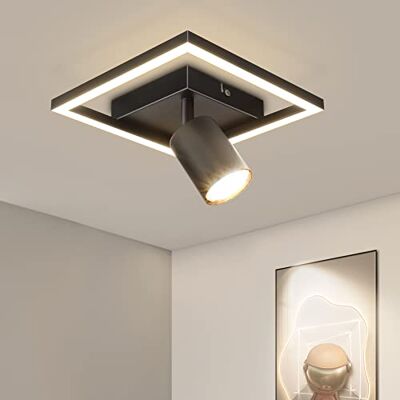 Dehobo Deckenlampe LED Schwarz, Strahler Deckenleuchte GU10 18W, Deckenstrahler 1 Flammig Schwenkbar, Wandspot, Modern Lampe für Küche, Flur, Schlafzimmer, Inklusive 5W GU10 Leuchtmittel Dehobo Deckenlampe LED Schwarz, Strahler Deckenleuchte GU10 18W, Deckenstrahler 1 Flammig Schwenkbar, Wandspot, Modern Lampe für Küche, Flur, Schlafzimmer, Inklusive 5W GU10 Leuchtmittel