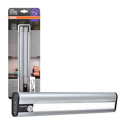 Osram LinearLED Mobile USB LED Unterbauleuchte 300, Wiederaufladbare LED Leuchte mit Bewegungssensor, Aluminium, IP20, 300x50x22 mm, USB-Akku, Silber Osram LinearLED Mobile USB LED Unterbauleuchte 300, Wiederaufladbare LED Leuchte mit Bewegungssensor, Aluminium, IP20, 300x50x22 mm, USB-Akku, Silber