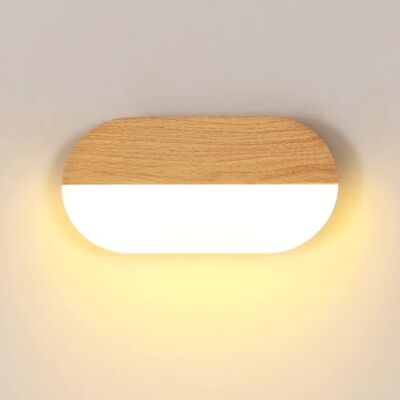Osairous Holz Wandleuchte LED, Moderne LED Wandlampe Innen aus Holz Ovaler Design, 7W Wandbeleuchtung Acryl Innenbeleuchtung 3000K Warmweiß für Schlafzimmer Wohnzimmer Flur Treppe Korridor, 22cm Osairous Holz Wandleuchte LED, Moderne LED Wandlampe Innen aus Holz Ovaler Design, 7W Wandbeleuchtung Acryl Innenbeleuchtung 3000K Warmweiß für Schlafzimmer Wohnzimmer Flur Treppe Korridor, 22cm