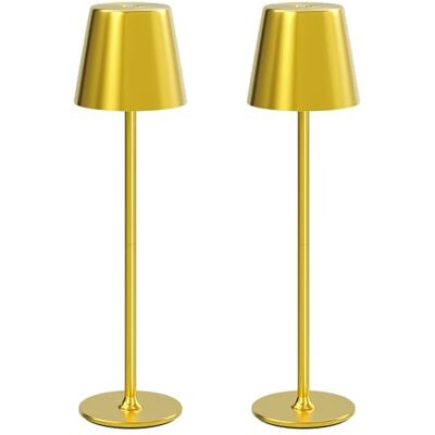 UPXNBOR LED Tischlampe Kabellos 2 Stück, Dimmbare Nachttischlampe Touch, Akku Tischleuchte Kabellos, Indoor Outdoor Tischlampe Akku, 3-stufig Warmlicht, IP54 Wasserdicht, Vollmetallgehäuse, Gold UPXNBOR LED Tischlampe Kabellos 2 Stück, Dimmbare Nachttischlampe Touch, Akku Tischleuchte Kabellos, Indoor Outdoor Tischlampe Akku, 3-stufig Warmlicht, IP54 Wasserdicht, Vollmetallgehäuse, Gold