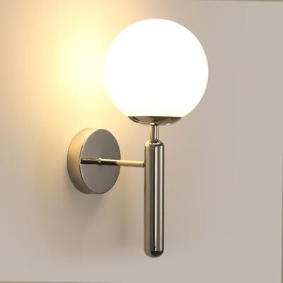 Comely Wandlampe Innen, Modern Wandleuchte LED Industrial Design, Milchglas Globus Wandleuchte E27 für Schlafzimmer, Wohnzimmer, Flur, Treppenhaus Comely Wandlampe Innen, Modern Wandleuchte LED Industrial Design, Milchglas Globus Wandleuchte E27 für Schlafzimmer, Wohnzimmer, Flur, Treppenhaus