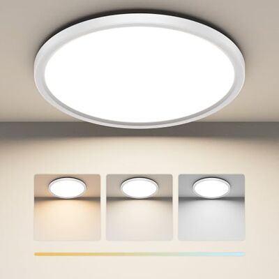 ROTTOGOON Deckenlampe 24W 2200lm LED Deckenleuchte Ultra Dünn Rund Flach Modern Schlicht Deckenleuchte 3000K/4000K/6500K für Badezimmer Schlafzimmer Wohnzimmer Küche 29cm ROTTOGOON Deckenlampe 24W 2200lm LED Deckenleuchte Ultra Dünn Rund Flach Modern Schlicht Deckenleuchte 3000K/4000K/6500K für Badezimmer Schlafzimmer Wohnzimmer Küche 29cm