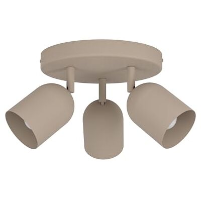 EGLO Deckenlampe 3-flammig Tilston, Deckenstrahler Wohnzimmer, Spot Deckenleuchte aus Stahl in Sandfarben, E14 Fassung EGLO Deckenlampe 3-flammig Tilston, Deckenstrahler Wohnzimmer, Spot Deckenleuchte aus Stahl in Sandfarben, E14 Fassung