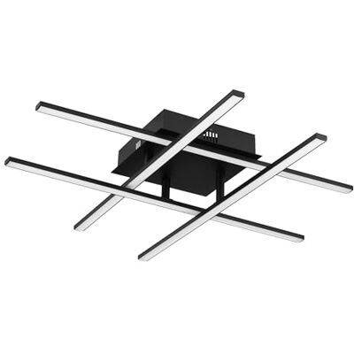 EGLO LED Deckenleuchte Lasana 3, 4 flammige Wandlampe, Deckenlampe aus Stahl in Schwarz und Kunststoff in Weiß, Wohnzimmerlampe, warmweiß, L x B 50 cm EGLO LED Deckenleuchte Lasana 3, 4 flammige Wandlampe, Deckenlampe aus Stahl in Schwarz und Kunststoff in Weiß, Wohnzimmerlampe, warmweiß, L x B 50 cm