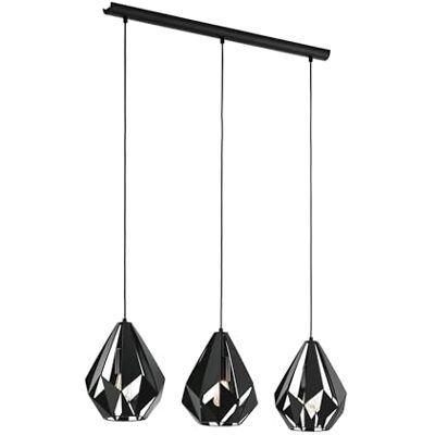 EGLO Hängelampe 3-flammig Carlton, Vintage Pendelleuchte über Esstisch, Retro Deckenlampe hängend aus schwarzem Metall, E27 Fassung, 80,5 cm EGLO Hängelampe 3-flammig Carlton, Vintage Pendelleuchte über Esstisch, Retro Deckenlampe hängend aus schwarzem Metall, E27 Fassung, 80,5 cm