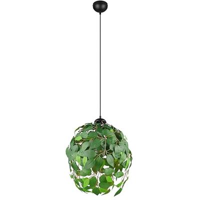 RL LIVE YOUR LIGHT Reality Leuchten Pendelleuchte Leavy R10461915, Metall Schwarz matt, Blätter Kunststoff grün, exkl. 1x E27 RL LIVE YOUR LIGHT Reality Leuchten Pendelleuchte Leavy R10461915, Metall Schwarz matt, Blätter Kunststoff grün, exkl. 1x E27