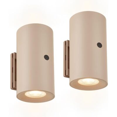 BRILONER 2er Set LED Wandleuchte, Akku, Touch, dimmbar, Beige 2er Set, Ohne Stromanschluss, Magnetisch, Wandlampe zum Kleben, Flurlampe, Up- and Downlight, Warmweißes Licht, 6x12cm BRILONER 2er Set LED Wandleuchte, Akku, Touch, dimmbar, Beige 2er Set, Ohne Stromanschluss, Magnetisch, Wandlampe zum Kleben, Flurlampe, Up- and Downlight, Warmweißes Licht, 6x12cm