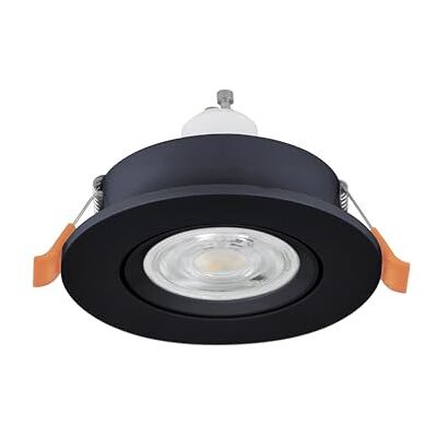 EGLO LED Einbaustrahler Barranco, Deckenspot Wohnzimmer, Deckenstrahler schwenkbar aus Kunststoff in Schwarz, warmweiß, inkl. GU10 Leuchtmittel EGLO LED Einbaustrahler Barranco, Deckenspot Wohnzimmer, Deckenstrahler schwenkbar aus Kunststoff in Schwarz, warmweiß, inkl. GU10 Leuchtmittel