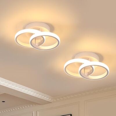 Goeco 2 Stücke Deckenlampe LED, 22W 2475LM LED Deckenleuchte Moderne, 2 Flammig, 3000K Warmweiß Licht Runde Lampe für Wohnzimmer Schlafzimmer Küche, Weiß Goeco 2 Stücke Deckenlampe LED, 22W 2475LM LED Deckenleuchte Moderne, 2 Flammig, 3000K Warmweiß Licht Runde Lampe für Wohnzimmer Schlafzimmer Küche, Weiß