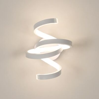 Goeco LED Wandleuchte Innen, 20W 2200LM Moderne Wandlampe LED Kreative aus Aluminium Weiß, Gebogenes Design Wandbeleuchtung für Schlafzimmer Korridor Wohnzimmer Treppe, Neutrales Licht 4500K Goeco LED Wandleuchte Innen, 20W 2200LM Moderne Wandlampe LED Kreative aus Aluminium Weiß, Gebogenes Design Wandbeleuchtung für Schlafzimmer Korridor Wohnzimmer Treppe, Neutrales Licht 4500K