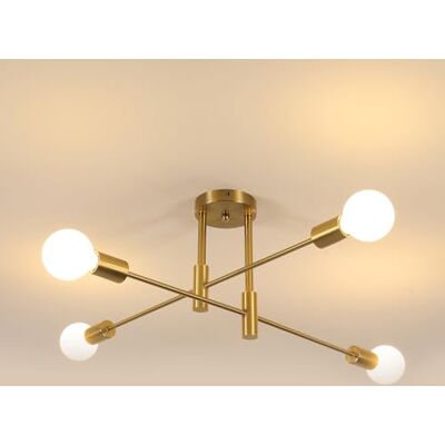 Goeco Vintage Deckenleuchte Kronleuchter E27 Fassung Max.60W Industrielle 4 Fimmig Gold Deckenlampe Durchmesser 71 cm, Deckenlampen für Wohnzimmer Schlafzimmer Esszimmer, Glühbirnen Nicht Inbegriffen Goeco Vintage Deckenleuchte Kronleuchter E27 Fassung Max.60W Industrielle 4 Fimmig Gold Deckenlampe Durchmesser 71 cm, Deckenlampen für Wohnzimmer Schlafzimmer Esszimmer, Glühbirnen Nicht Inbegriffen