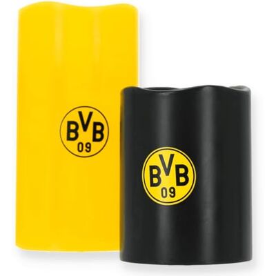 Dortmund BVB LED-Echtwachskerzen, 2er Set, 15 cm & 10 cm, Schwarz-Gelb mit BVB-Logo, Batteriebetrieben Dortmund BVB LED-Echtwachskerzen, 2er Set, 15 cm & 10 cm, Schwarz-Gelb mit BVB-Logo, Batteriebetrieben