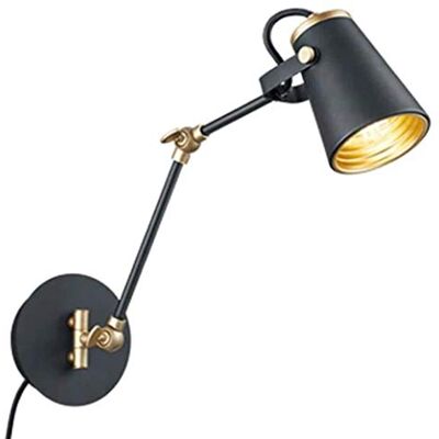 Trio Leuchten Wandleuchte Edward 208870132, Metall Schwarz matt/goldfarbig, exkl. 1x E14 Trio Leuchten Wandleuchte Edward 208870132, Metall Schwarz matt/goldfarbig, exkl. 1x E14