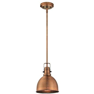 Westinghouse 61038 Pendelleuchte mit 1 Lampe, Ausführung verwaschenes Kupfer, Lampenschirm in gehämmerter Ausführung Westinghouse 61038 Pendelleuchte mit 1 Lampe, Ausführung verwaschenes Kupfer, Lampenschirm in gehämmerter Ausführung
