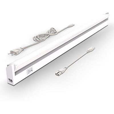 B.K.Licht LED Leiste mit Ein-Ausschalter, warmweiß bis neutralweiß einstellbar, erweiterbar, Unterbauleuchte, LED Lichtleiste Küche, Schrankbeleuchtung, Küchenlampe, 54,7x6,1x2,4 cm, Weiß B.K.Licht LED Leiste mit Ein-Ausschalter, warmweiß bis neutralweiß einstellbar, erweiterbar, Unterbauleuchte, LED Lichtleiste Küche, Schrankbeleuchtung, Küchenlampe, 54,7x6,1x2,4 cm, Weiß