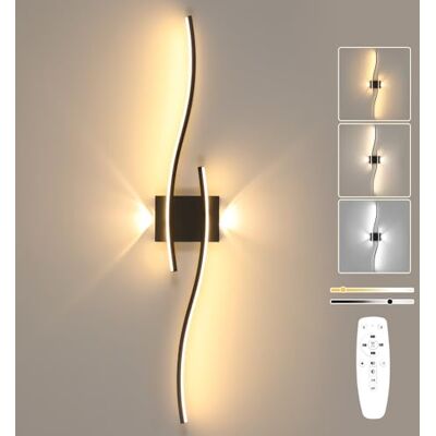 Goeco LED Wandleuchte Innen, 89 cm 29W Schwarz Dimmbar Wandlampe Lang 2 Fimmige 3000K-6500K, Memory-Funktion, Modern Led Wandlicht für Flur Treppenhaus Wohnzimmer Schlafzimmer Goeco LED Wandleuchte Innen, 89 cm 29W Schwarz Dimmbar Wandlampe Lang 2 Fimmige 3000K-6500K, Memory-Funktion, Modern Led Wandlicht für Flur Treppenhaus Wohnzimmer Schlafzimmer