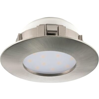 EGLO LED Einbaustrahler Pineda, Spot aus Kunststoff, Einbauleuchte in Silber, Einbauspot flach, Ø 7,8 cm EGLO LED Einbaustrahler Pineda, Spot aus Kunststoff, Einbauleuchte in Silber, Einbauspot flach, Ø 7,8 cm