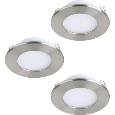 EGLO connect.z Smart-Home 3er-Set LED Bad-Einbaustrahler Fueva-Z, Ø 85 mm, ZigBee, App und Sprachsteuerung Alexa, warmweiß-kaltweiß, dimmbar, 3 Metall Einbauspots nickel-matt, IP44 EGLO connect.z Smart-Home 3er-Set LED Bad-Einbaustrahler Fueva-Z, Ø 85 mm, ZigBee, App und Sprachsteuerung Alexa, warmweiß-kaltweiß, dimmbar, 3 Metall Einbauspots nickel-matt, IP44
