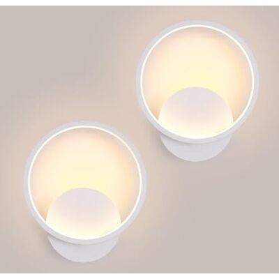 Osairous Wandleuchten LED Innen, 2 Stück 12W 1350LM LED Wandlampe Rund Moderne, Wandbeleuchtung Aluminium für Schlafzimmer, Wohnzimmer, Flur, Treppenhaus, Weiß, 3000K Warmweiß Osairous Wandleuchten LED Innen, 2 Stück 12W 1350LM LED Wandlampe Rund Moderne, Wandbeleuchtung Aluminium für Schlafzimmer, Wohnzimmer, Flur, Treppenhaus, Weiß, 3000K Warmweiß