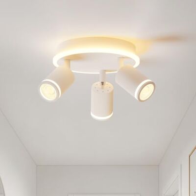 LVWIT GU10 Deckenstrahler LED, Deckenstrahler 3 Flammig Rund, LED Deckenleuchte Schwenkbar, Weiße Deckenlampe Spot, Drehbar Deckenlampe 3 Flammig, Modern Strahler Deckenspot Ohne Leuchenmittel LVWIT GU10 Deckenstrahler LED, Deckenstrahler 3 Flammig Rund, LED Deckenleuchte Schwenkbar, Weiße Deckenlampe Spot, Drehbar Deckenlampe 3 Flammig, Modern Strahler Deckenspot Ohne Leuchenmittel