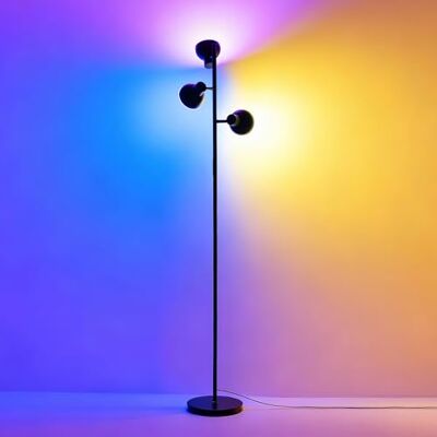 LuminexDesigns RGB LED Stehlampe 3-Flammig, Moderne Dimmbare Stehleuchte 36W 2800lm, Mit Fernbedienung & Touch Schalter, Flexible Leuchtenköpfe, Schwarz, Perfekt für Wohnzimmer, Schlafzimmer & Leseecke LuminexDesigns RGB LED Stehlampe 3-Flammig, Moderne Dimmbare Stehleuchte 36W 2800lm, Mit Fernbedienung & Touch Schalter, Flexible Leuchtenköpfe, Schwarz, Perfekt für Wohnzimmer, Schlafzimmer & Leseecke