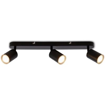BRILONER Deckenlampe Schwenkbar IP44 GU10 Fassung max. 9W Schwarz 47,5 cm Spritzwasserschutz 3-flammig Deckenstrahler Deckenleuchte Badezimmer Lampe Wohnzimmerlampe Schlafzimmerlampe Küchenlampe BRILONER Deckenlampe Schwenkbar IP44 GU10 Fassung max. 9W Schwarz 47,5 cm Spritzwasserschutz 3-flammig Deckenstrahler Deckenleuchte Badezimmer Lampe Wohnzimmerlampe Schlafzimmerlampe Küchenlampe