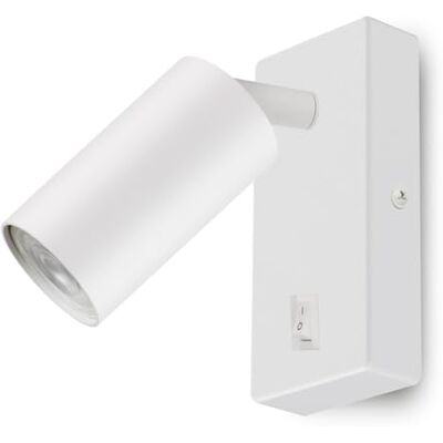 Maclean MCE369 Wandleuchte GU10 mit Schalter Max. 40W drehbarer Spot modernes Design für Wohnzimmer Schlafzimmer und Flur 55x100 mm (Weiß, Ohne Leuchtmittel) Maclean MCE369 Wandleuchte GU10 mit Schalter Max. 40W drehbarer Spot modernes Design für Wohnzimmer Schlafzimmer und Flur 55x100 mm (Weiß, Ohne Leuchtmittel)
