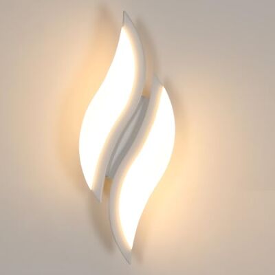 Goeco LED Innenwandleuchte, Acryl Wandleuchte 12W 1350LM, Weiße Spiralleuchte für Schlafzimmer Balkon Flur, Warmweißes Licht 3000K Goeco LED Innenwandleuchte, Acryl Wandleuchte 12W 1350LM, Weiße Spiralleuchte für Schlafzimmer Balkon Flur, Warmweißes Licht 3000K