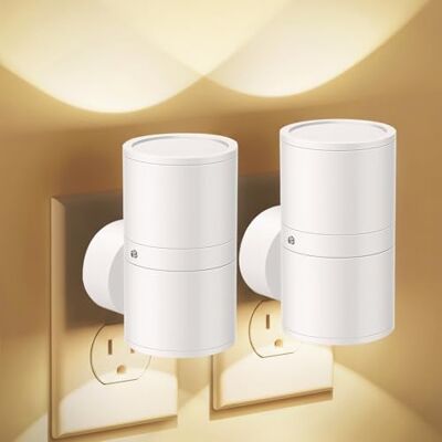 Carehabi Nachtlicht Steckdose Oberen und Unteren Beleuchtung Ultrahelles, 2 Stück Dimmbares Nachtlampe Warmweißes LED Nachtlicht 0-100LM Einstellbare Helligkeit für Schlafzimmer, Küche, Flur, 3000K-4500K Weiß Carehabi Nachtlicht Steckdose Oberen und Unteren Beleuchtung Ultrahelles, 2 Stück Dimmbares Nachtlampe Warmweißes LED Nachtlicht 0-100LM Einstellbare Helligkeit für Schlafzimmer, Küche, Flur, 3000K-4500K Weiß