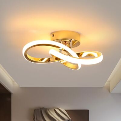 Goeco Moderne LED Deckenleuchte, 22W Gold Deckenlampe, 3000k Warmes Licht, Blumenform Deckenbeleuchtung für Wohnzimmer Schlafzimmer Flur Küche Goeco Moderne LED Deckenleuchte, 22W Gold Deckenlampe, 3000k Warmes Licht, Blumenform Deckenbeleuchtung für Wohnzimmer Schlafzimmer Flur Küche