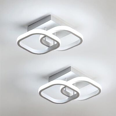 Comely 2 Packung LED Deckenleuchten Modern, 24W 2700LM Kleine Quadratische LED Deckenleuchte, Kaltweiß 6500 K Innenbeleuchtung für Schlafzimmer, Wohnzimmer, Gang, Flur, Balkon, Treppeneingang Comely 2 Packung LED Deckenleuchten Modern, 24W 2700LM Kleine Quadratische LED Deckenleuchte, Kaltweiß 6500 K Innenbeleuchtung für Schlafzimmer, Wohnzimmer, Gang, Flur, Balkon, Treppeneingang