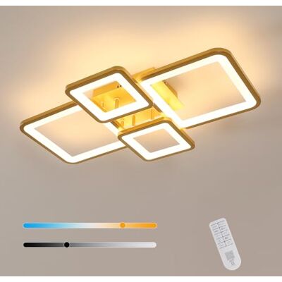Goeco LED Deckenleuchte Dimmbar Fernbedienung, 54W Deckenlampe Gold Modern, 3000K-6500K, Deckenleuchte Quadratisch für Wohnzimmer, Küche, Kinderzimmer, Flur, Schlafzimmer Goeco LED Deckenleuchte Dimmbar Fernbedienung, 54W Deckenlampe Gold Modern, 3000K-6500K, Deckenleuchte Quadratisch für Wohnzimmer, Küche, Kinderzimmer, Flur, Schlafzimmer