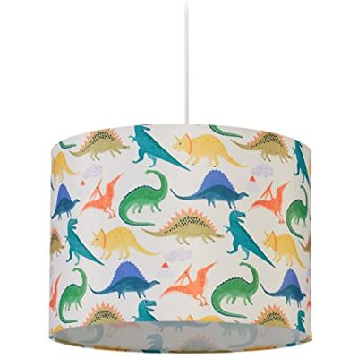 Relaxdays Hängelampe Kinderzimmer, Lampenschirm mit Dinosauriern, HxD: 145 x 35 cm, E27, Pendelleuchte für Kinder, bunt, Multi-colored (Dinosaur-themed) Relaxdays Hängelampe Kinderzimmer, Lampenschirm mit Dinosauriern, HxD: 145 x 35 cm, E27, Pendelleuchte für Kinder, bunt, Multi-colored (Dinosaur-themed)