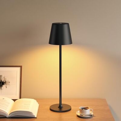 UPXNBOR LED Tischlampe Kabellos, Dimmbare Nachttischlampe Touch, Akku Tischleuchte Kabellos, Indoor Outdoor Tischlampe Akku, 3-stufig Warmlicht, IP54 Wasserdicht, Vollmetallgehäuse, Schwarz UPXNBOR LED Tischlampe Kabellos, Dimmbare Nachttischlampe Touch, Akku Tischleuchte Kabellos, Indoor Outdoor Tischlampe Akku, 3-stufig Warmlicht, IP54 Wasserdicht, Vollmetallgehäuse, Schwarz