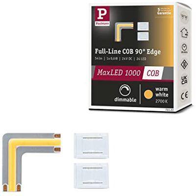 Paulmann 71122 MaxLED 1000 LED Strip Full-Line COB Ecke 90° 0,6W 1800lm/m 800LEDs/m dimmbar 0m Silber Kunststoff 2700K LED Band erweiterbar Paulmann 71122 MaxLED 1000 LED Strip Full-Line COB Ecke 90° 0,6W 1800lm/m 800LEDs/m dimmbar 0m Silber Kunststoff 2700K LED Band erweiterbar