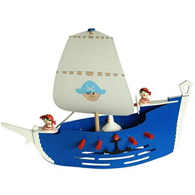 Elobra Deckenlampe Piratenschiff Kinderzimmer Pendellampe Kinderlampe, blau mit Segeln, Piraten und E27 Fassung für Jungen Elobra Deckenlampe Piratenschiff Kinderzimmer Pendellampe Kinderlampe, blau mit Segeln, Piraten und E27 Fassung für Jungen
