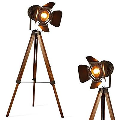 B·LED BARCELONA LED Barcelona LED Vintage Stehleuchte Tripod Stehlampe Deckenfluter im Cinema Stil, mit Dreifuß aus Holz Stativ Holz, Studiolampe, Studioleuchte, Wohnzimmerlampe, Wohnzimmerleuchte, LV 234 B·LED BARCELONA LED Barcelona LED Vintage Stehleuchte Tripod Stehlampe Deckenfluter im Cinema Stil, mit Dreifuß aus Holz Stativ Holz, Studiolampe, Studioleuchte, Wohnzimmerlampe, Wohnzimmerleuchte, LV 234