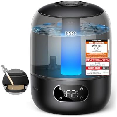 DREO Luftbefeuchter für das Schlafzimmer, Kaltnebel-Ultraschallgerät mit 30 Stunden Laufzeit, 3L Top-Fill-Tank, Feuchtigkeitssensor, Nachtlicht für Babys, Kinderzimmer, für Pflanzen und Zuhause DREO Luftbefeuchter für das Schlafzimmer, Kaltnebel-Ultraschallgerät mit 30 Stunden Laufzeit, 3L Top-Fill-Tank, Feuchtigkeitssensor, Nachtlicht für Babys, Kinderzimmer, für Pflanzen und Zuhause