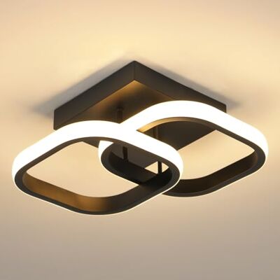 Osairous LED Deckenlampe Schwarz, Moderne Deckenleuchte Quadratisch 2135LM, Deckenbeleuchtung Lampen aus Aluminium für Schlafzimmer Küche Korridor, Warmweißes 3000K, 29CM Osairous LED Deckenlampe Schwarz, Moderne Deckenleuchte Quadratisch 2135LM, Deckenbeleuchtung Lampen aus Aluminium für Schlafzimmer Küche Korridor, Warmweißes 3000K, 29CM