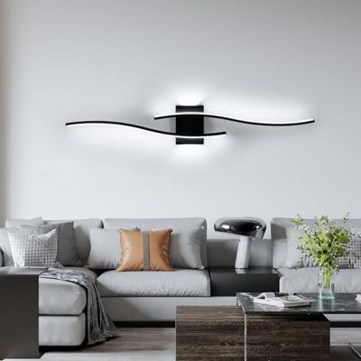 Comely LED Wandleuchte Innen 89 CM, 27W 3000LM Moderne Wandlampe LED, Wandbeleuchtung Schwarz für Schlafzimmer, Wohnzimmer, Esszimmer, Küche, Kaltweißes Licht 6500K Comely LED Wandleuchte Innen 89 CM, 27W 3000LM Moderne Wandlampe LED, Wandbeleuchtung Schwarz für Schlafzimmer, Wohnzimmer, Esszimmer, Küche, Kaltweißes Licht 6500K