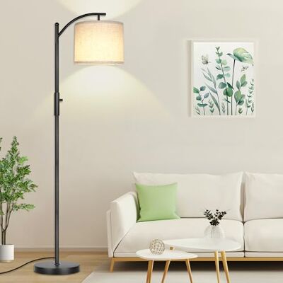 ROTTOGOON Dimmbare Stehleuchte Bogen Stehlampen für Wohnzimmer Stufenlos Dimmbare Moderne Stehlampe mit Leinenschirm Hohe Lampe für Schlafzimmer Büro Esszimmer- Schwarz ROTTOGOON Dimmbare Stehleuchte Bogen Stehlampen für Wohnzimmer Stufenlos Dimmbare Moderne Stehlampe mit Leinenschirm Hohe Lampe für Schlafzimmer Büro Esszimmer- Schwarz