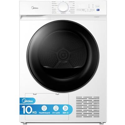 Midea Wärmepumpentrockner V3 series, 10 kg, Energieklasse D mit Wärmepumpentechnologie, UV-Licht für hygienische Reinheit, Knitterschutz, LED-Display, Startzeitvorwahl,Schnelltrocknen,MDV3EH100D,Weiß Midea Wärmepumpentrockner V3 series, 10 kg, Energieklasse D mit Wärmepumpentechnologie, UV-Licht für hygienische Reinheit, Knitterschutz, LED-Display, Startzeitvorwahl,Schnelltrocknen,MDV3EH100D,Weiß