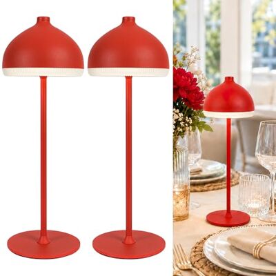 LuminexDesigns 2 Stück LED Tischlampe Kabellos mit Akku,Dimmbar Touch Tischleuchte,IP54 Spritzwassergeschützt,Vintage Nachttischlampe für Schlafzimmer Wohnzimmer Balkon Terrasse Rubinrot LuminexDesigns 2 Stück LED Tischlampe Kabellos mit Akku,Dimmbar Touch Tischleuchte,IP54 Spritzwassergeschützt,Vintage Nachttischlampe für Schlafzimmer Wohnzimmer Balkon Terrasse Rubinrot