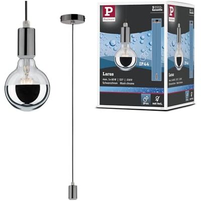 Paulmann 79754 Pendelleuchte Larus max. 60 Watt IP44 Pendellampe Schwarzchrom Hängelampe Metall Hängeleuchte E27 ohne Leuchtmittel Paulmann 79754 Pendelleuchte Larus max. 60 Watt IP44 Pendellampe Schwarzchrom Hängelampe Metall Hängeleuchte E27 ohne Leuchtmittel