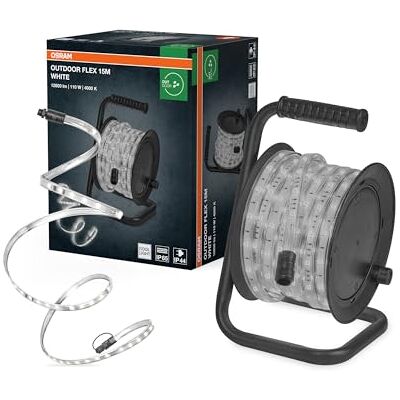 Osram Outdoor Flex LED Streifen 15M IP65, kaltweiß, bis 50 m erweiterbar, inkl. Kabeltrommel, Montagezubehör, Anschlusskabel Osram Outdoor Flex LED Streifen 15M IP65, kaltweiß, bis 50 m erweiterbar, inkl. Kabeltrommel, Montagezubehör, Anschlusskabel